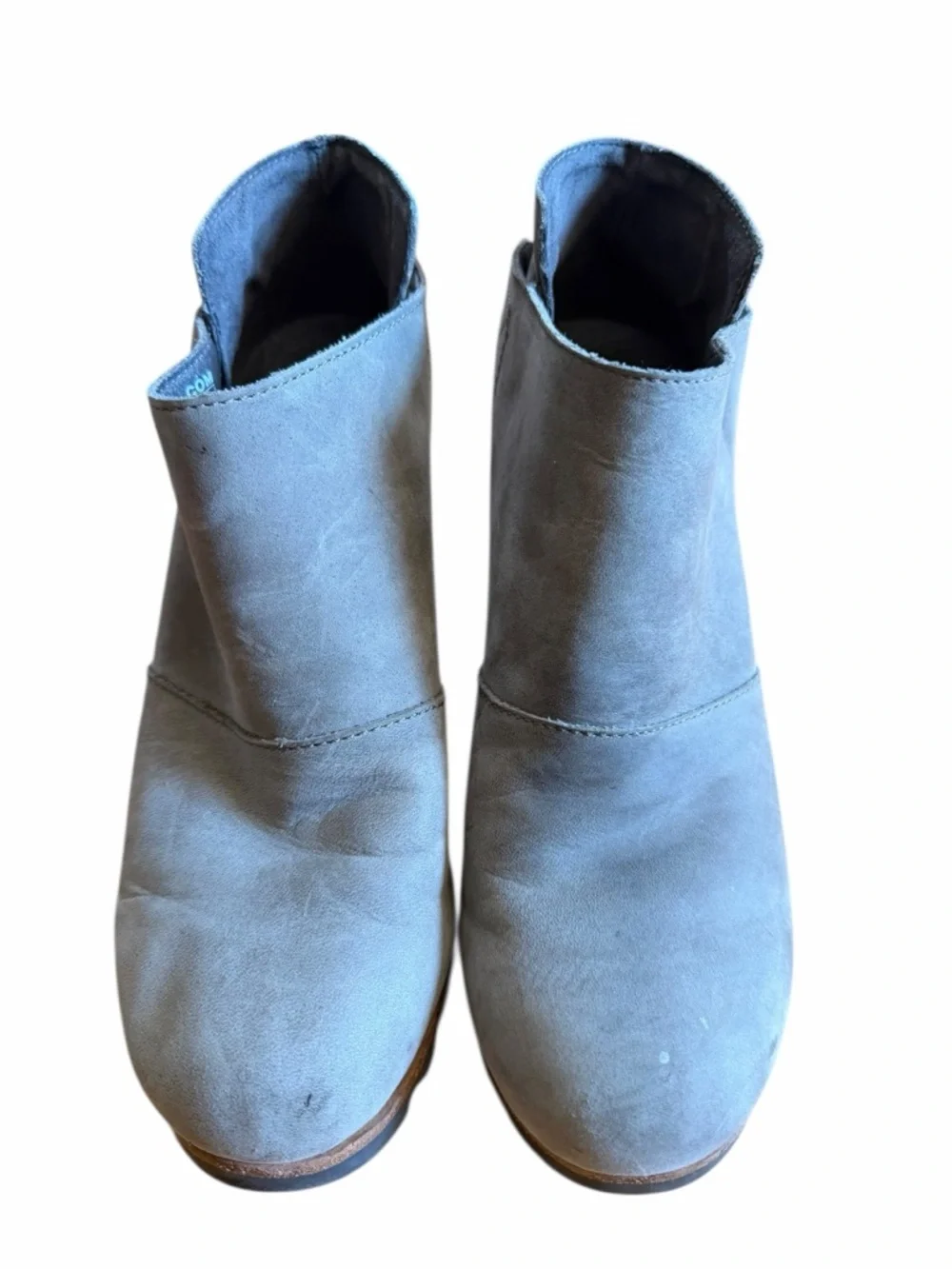 Sorel Addington Ankle Bootie Women's Size 7 Grey Leather Slip On‎ Block Heel